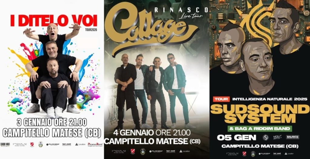 Ditelo Voi, Collage e Sud Sound System: tris di spettacoli nella Piramide di Campitello Matese