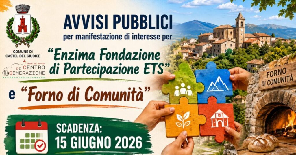 Castel del Giudice, via libera alle manifestazioni di interesse per la Fondazione di Partecipazione e il Forno di Comunità