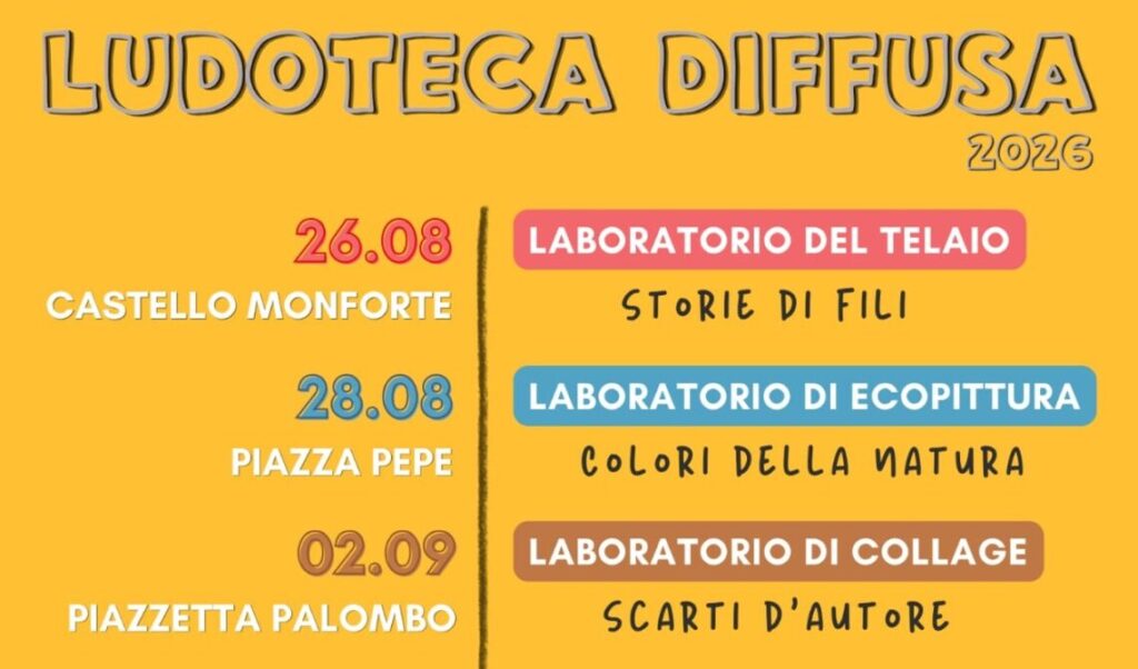 “Trame e Orditi”: a Campobasso 4 laboratori all’aperto per bambini e ragazzi